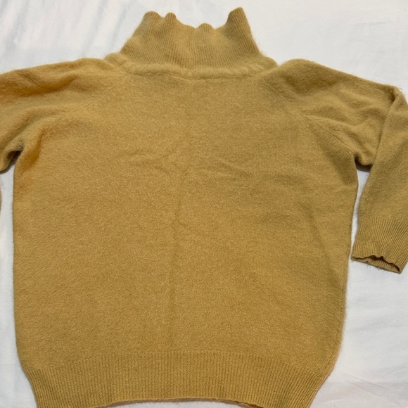 Bennette Sweaters - Bennette Mustard Yellow Turtleneck 3/4 Sleeves Sweater Cashmere XS